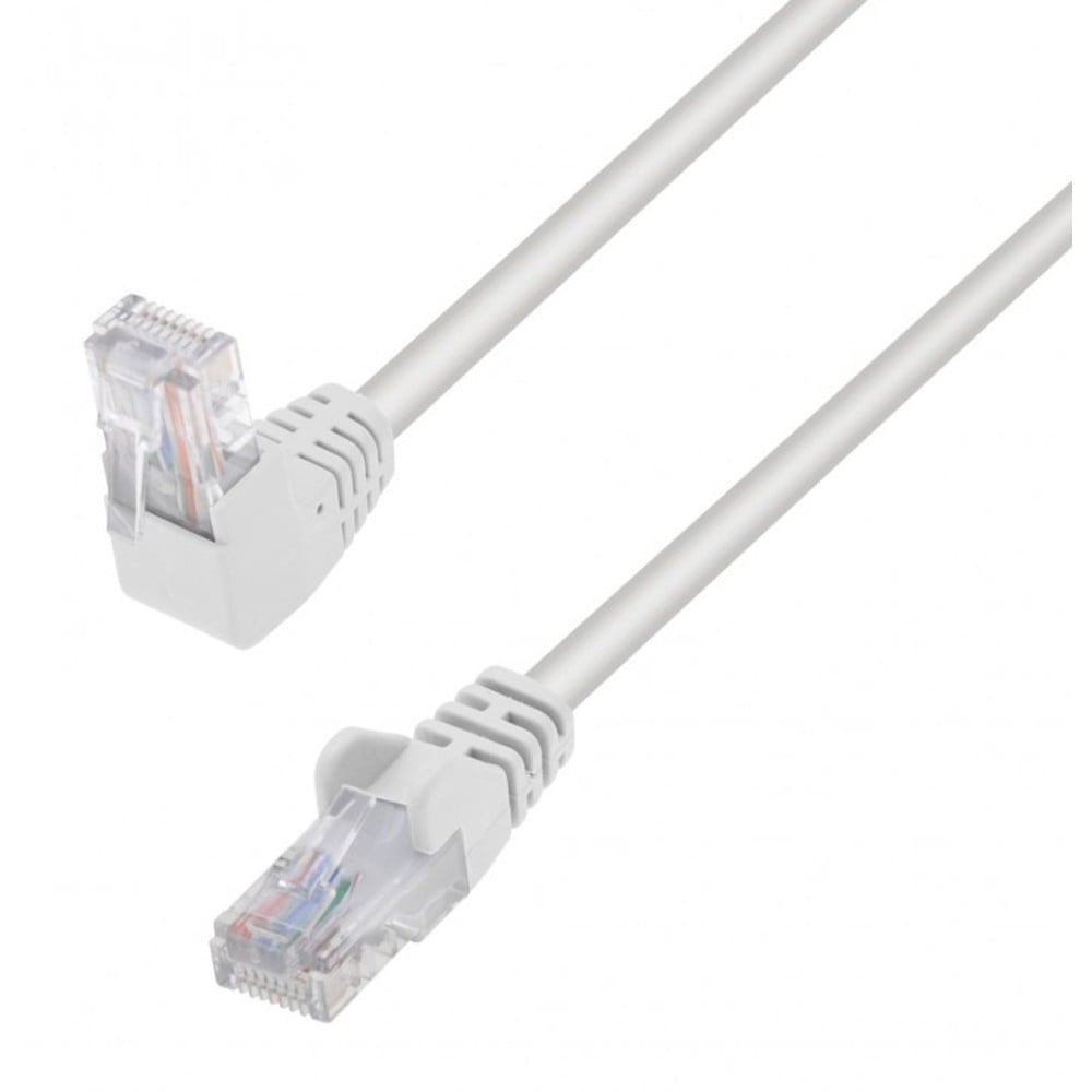 Network Patch Cable 90° Angled Connector CCA Cat.5E UTP 0.25m White - TECHLY PROFESSIONAL - ICOC U5EB-0025-WLTY-1