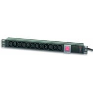 Rack 19" PDU 12 VDE outputs with C20 plug and Switch - TECHLY PROFESSIONAL - I-CASE STRIP-12C