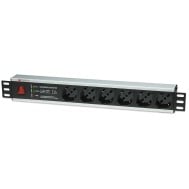 Rack 19" PDU 6 outputs with Surge Protection and Switch - TECHLY PROFESSIONAL - I-CASE STRIP-13P
