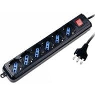 Power Strip with 6 sockets 10/16 A with Switch Black - TECHLY - IUPS-PCP-16BK