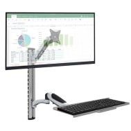 Wall-mounted workstation with monitor support and extendable keyboard shelf - TECHLY - ICA-PLW 02